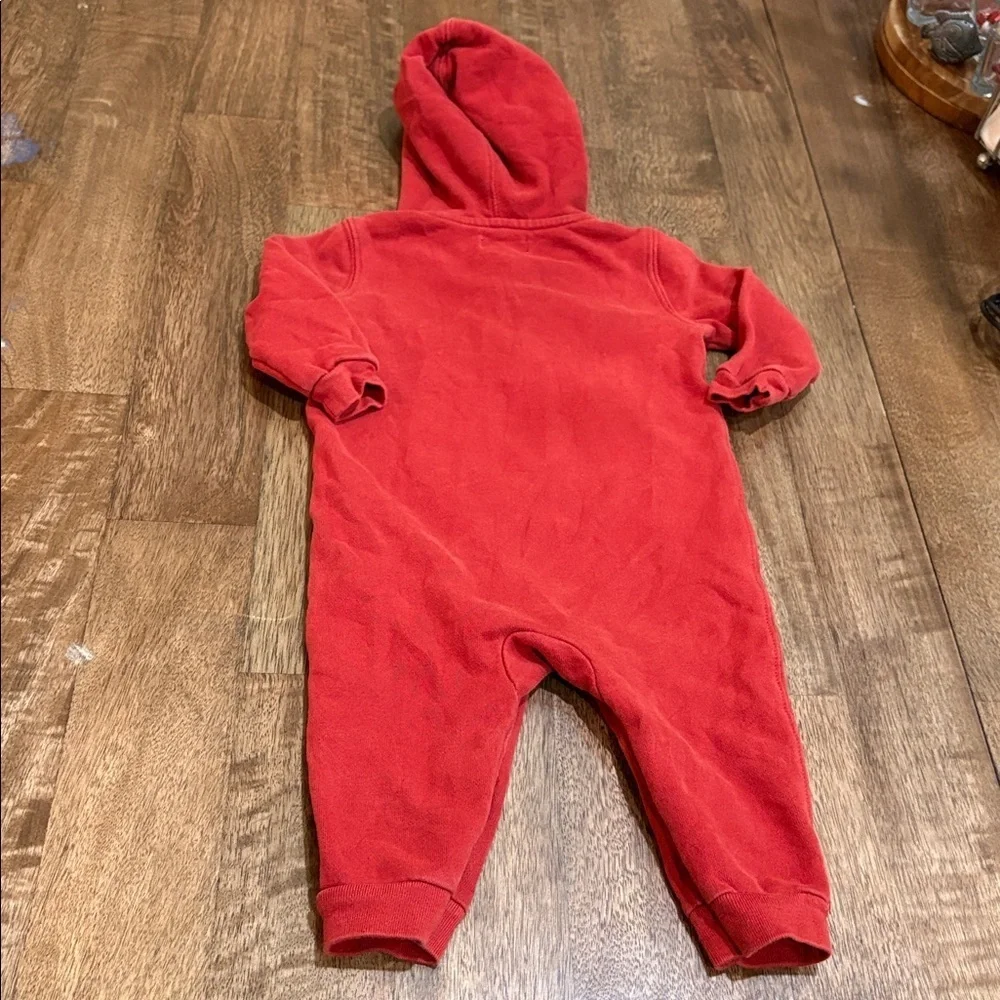 Ralph Lauren Baby Boys Hoodie. One-piece  Coverall 9 months. Warm. Red/ rust